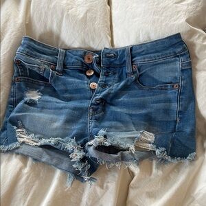American Eagle Distressed Blue Denim Shorts